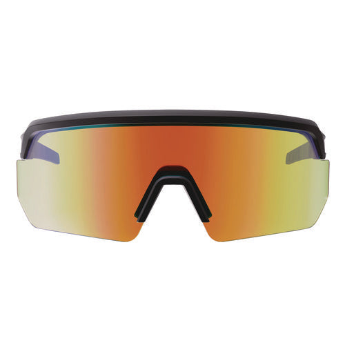 Skullerz Aegir Anti-scratch Enhanced Anti-fog Safety Glasses, Black Nylon Impact Frame, Orange Mirror Polycarbonate Lens