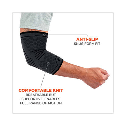 Proflex 651 Elbow Compression Sleeve, Small, Gray/black