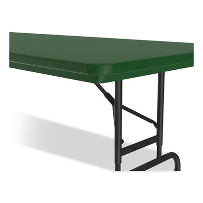 Adjustable Folding Tables, Rectangular, 60" X 30" X 22" To 32", Green Top, Black Legs, 4/pallet