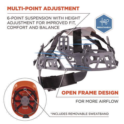 Skullerz 8967 Class E Lightweight Cap-style Hard Hat, 6-point Suspension, Orange