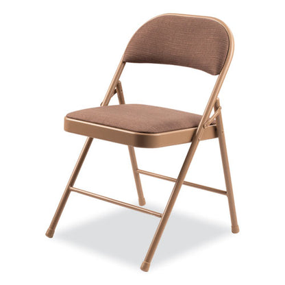 970 Series Fabric Padded Steel Folding Chair, Supports Up To 250 Lb, 17.75" Seat Height, Star Trail Brown, 4/carton