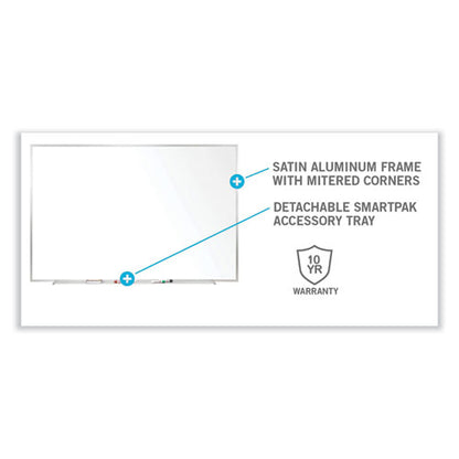 Non-magnetic Whiteboard With Aluminum Frame, 60.63" X 48.47", White Surface, Satin Aluminum Frame