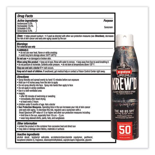 Krewd 6353 Spf 50 Sunscreen Spray, 5.5 Oz Can