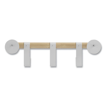 Resi Coat Wall Rack, 3 Hook, 19.75w X 4.25d X 6h, White