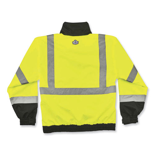 Glowear 8379 Class 3 Hi-vis Fleece Lined Bomber Jacket, Lime, 4x-large