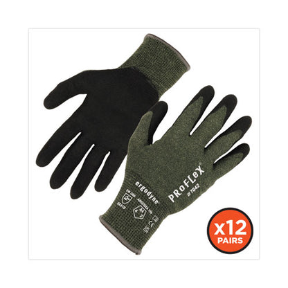 Proflex 7042 Ansi A4 Nitrile-coated Cr Gloves, Green, 2x-large, 12 Pairs/pack