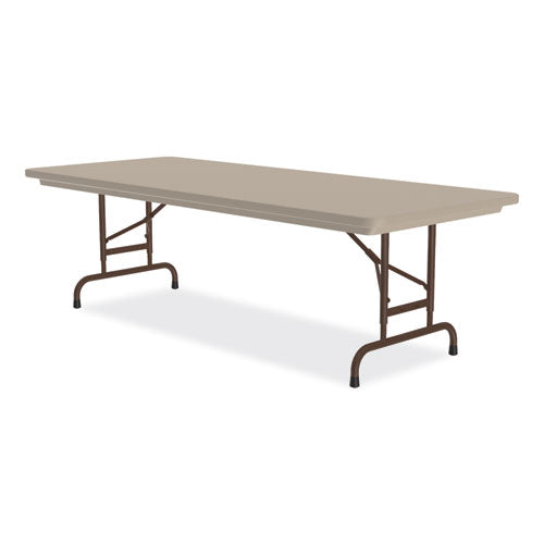 Adjustable Folding Tables, Rectangular, 60" X 30" X 22" To 32", Mocha Granite Top, Brown Legs, 4/pallet