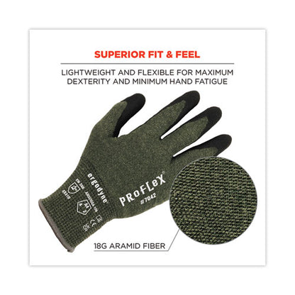 Proflex 7042 Ansi A4 Nitrile-coated Cr Gloves, Green, Small, Pair