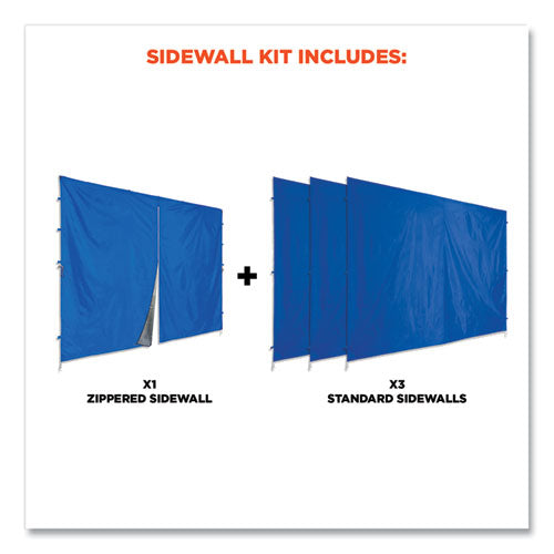 Shax 6054 Pop-up Tent Sidewall Kit, Single Skin, 10 Ft X 10 Ft, Polyester, Blue