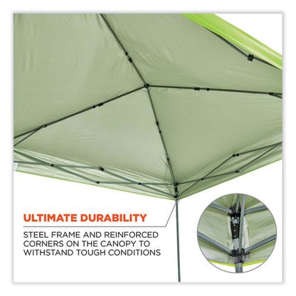 Shax 6010 Lightweight Pop-up Tent, Single Skin, 10 Ft X 10 Ft, Polyester/steel, Lime