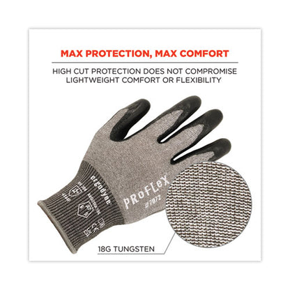 Proflex 7072 Ansi A7 Nitrile-coated Cr Gloves, Gray, Small, Pair