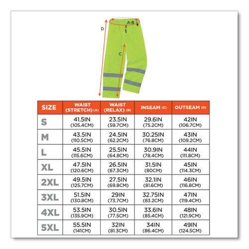 Glowear 8925 Class E Hi-vis Thermal Pants, 3x-large, Lime