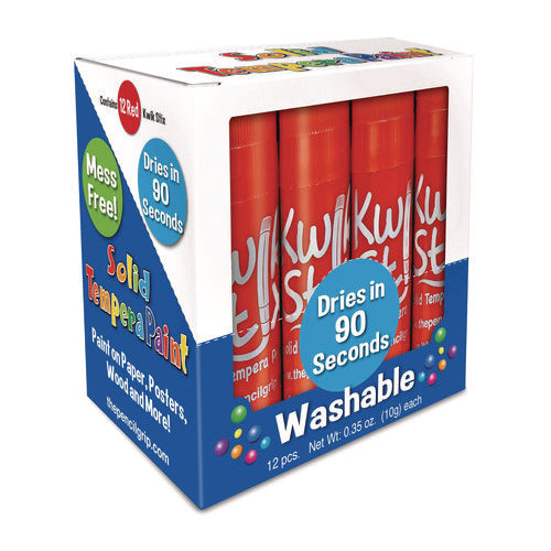 Kwik Stix Single Color Pack, 0.7" X 3.5", Red, 12/pack, 12 Packs/carton