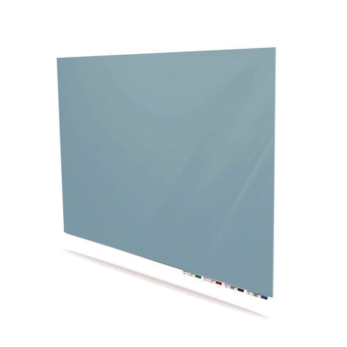 Aria Low-profile Frameless Magnetic Glassboard, 48" X 36", Denim Blue Surface