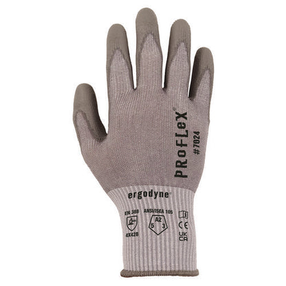 Proflex 7024 Ansi A2 Pu Coated Cr Gloves, Gray, X-small, Pair