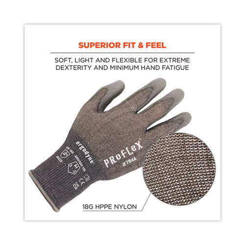 Proflex 7044 Ansi A4 Pu Coated Cr Gloves, Gray, X-large, Pair