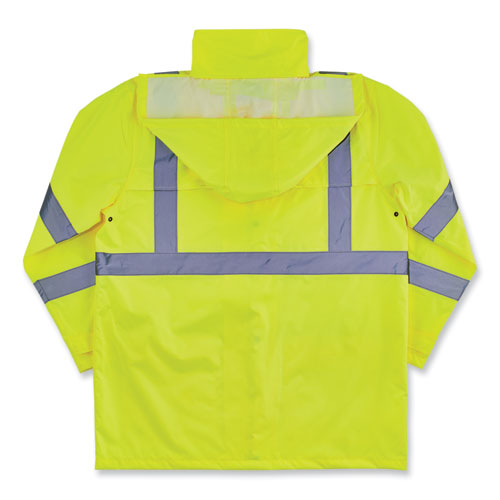 Glowear 8366 Class 3 Lightweight Hi-vis Rain Jacket, Polyester, X-large, Lime