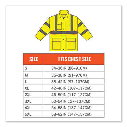 Glowear 8366 Class 3 Lightweight Hi-vis Rain Jacket, Polyester, X-large, Lime