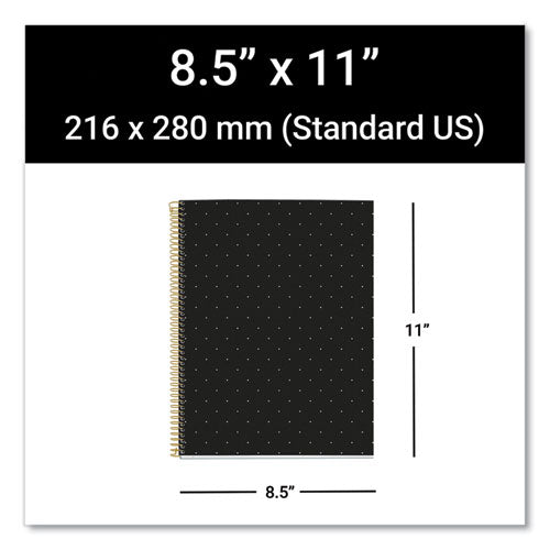 Mr M Fashion Notebook, 4-subject, Medium/college Rule, Black Dots Cover, (120) 11 X 8.5 Sheets, 5/carton