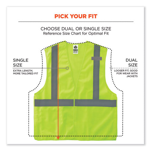 Glowear 8215ba-s Single Size Class 2 Economy Breakaway Mesh Vest, Polyester, 5x-large, Lime