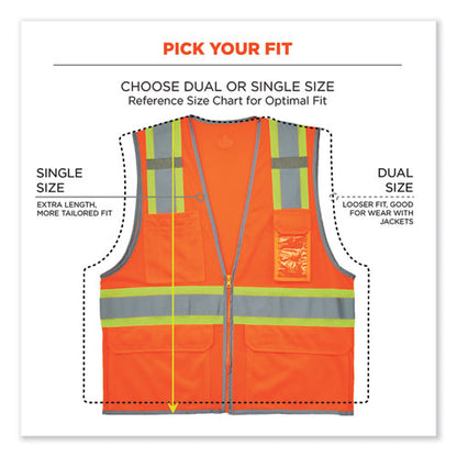 Glowear 8246z-s Single Size Class 2 Two-tone Mesh Vest, Polyester, Large, Orange