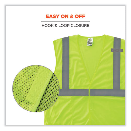 Glowear 8210hl-s Single Size Class 2 Economy Mesh Vest, Polyester, 4x-large, Lime