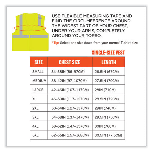 Glowear 8210hl-s Single Size Class 2 Economy Mesh Vest, Polyester, 4x-large, Lime