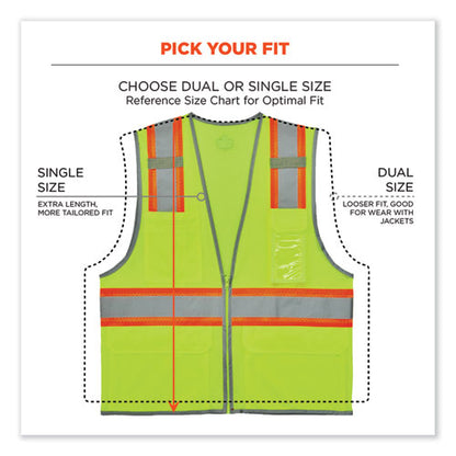 Glowear 8246z-s Single Size Class 2 Two-tone Mesh Vest, Polyester, 5x-large, Lime