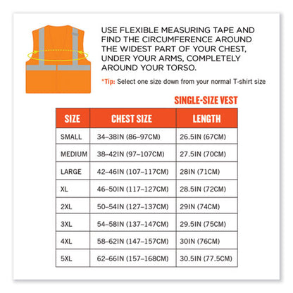 Glowear 8215ba-s Single Size Class 2 Economy Breakaway Mesh Vest, Polyester, 2x-large, Orange