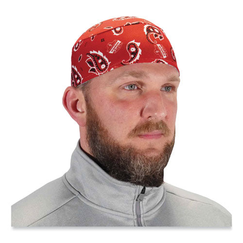 Chill-its 6630 High-performance Terry Cloth Skull Cap, Polyester, One Size Fits Most, Red Western