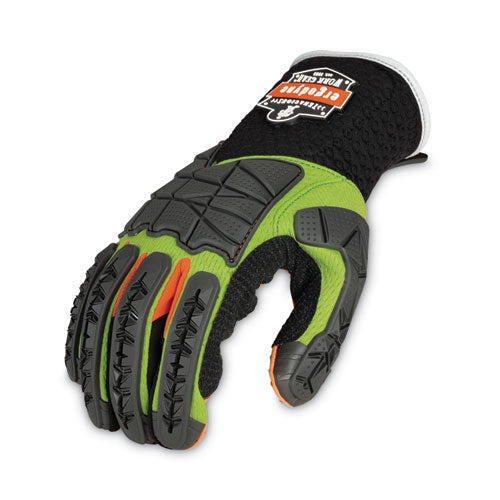 Proflex 925f(x) Standard Dorsal Impact-reducing Gloves, Black/lime, Small, Pair