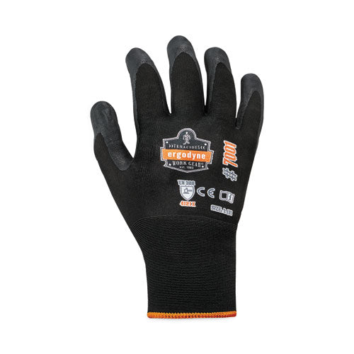 Proflex 7001 Nitrile-coated Gloves, Black, Large, Pair