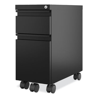 Zip Mobile Pedestal File, 2-drawer: Box/file, Legal/letter, Black, 10 X 19.88 X 21.75