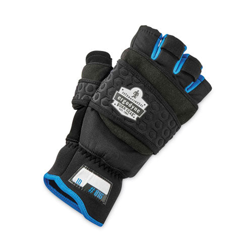 Proflex 816 Thermal Flip-top Gloves, Black, Large, Pair