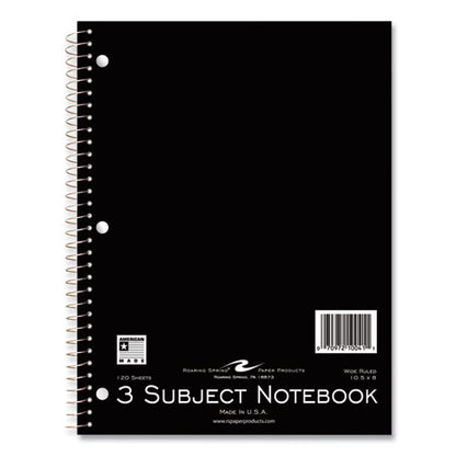 Subject Wirebound Promo Notebook, 3-subject, Wide/legal Rule, Asstorted Cover, (120) 10.5 X 8 Sheets, 24/carton