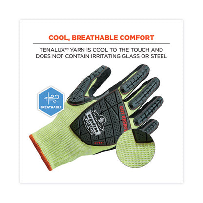 Proflex 7141 Ansi A4 Dir Nitrile-coated Cr Gloves, Lime, 2x-large, Pair