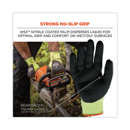 Proflex 7141 Ansi A4 Dir Nitrile-coated Cr Gloves, Lime, 2x-large, Pair