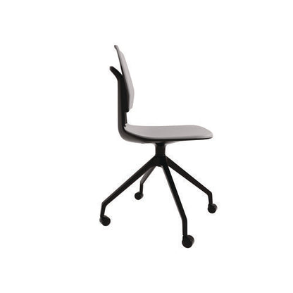 Commute Guest Chair, Supports Up To 275 Lbs, 19" Seat Height, Gray Seat, Gray Back, Black Base