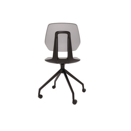 Commute Guest Chair, Supports Up To 275 Lbs, 19" Seat Height, Gray Seat, Gray Back, Black Base