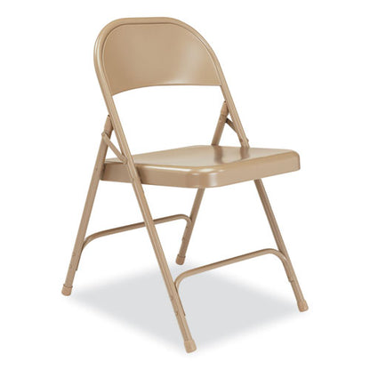 50 Series All-steel Folding Chair, Supports Up To 500 Lb, 16.75" Seat Height, Beige Seat, Beige Back, Beige Base, 4/carton