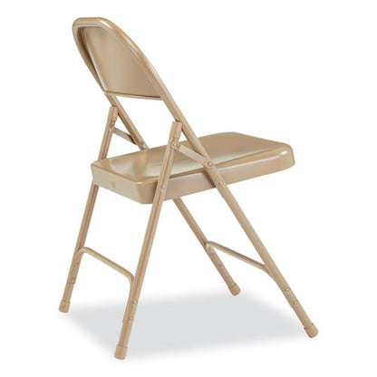 50 Series All-steel Folding Chair, Supports Up To 500 Lb, 16.75" Seat Height, Beige Seat, Beige Back, Beige Base, 4/carton