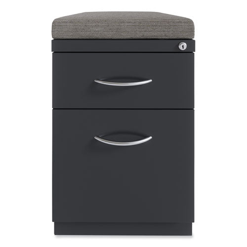 Arch Pull 20 Deep Mobile Pedestal File, 2-drawer: Box/file, Letter, Charcoal, 15 X 19.88 X 23.75