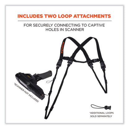 Squids 3132 Barcode Scanner Lanyard Harness, Large: 20" Arm Strap, 43" Long Lanyard Strap, Black