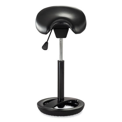 Twixt Extended-height Saddle Seat Stool, Backless, Supports Up To 300 Lb, 22.9" To 32.7" Seat Height, Black Seat