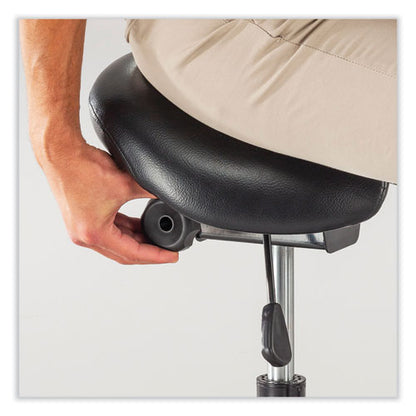 Twixt Extended-height Saddle Seat Stool, Backless, Supports Up To 300 Lb, 22.9" To 32.7" Seat Height, Black Seat