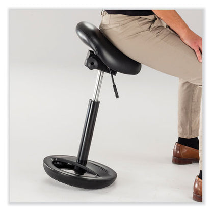 Twixt Extended-height Saddle Seat Stool, Backless, Supports Up To 300 Lb, 22.9" To 32.7" Seat Height, Black Seat