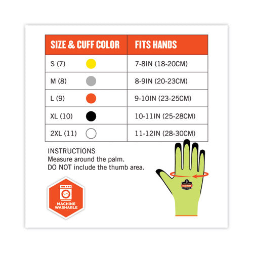 Proflex 7021 Hi-vis Nitrile-coated Cr Gloves, Lime, Large, Pair