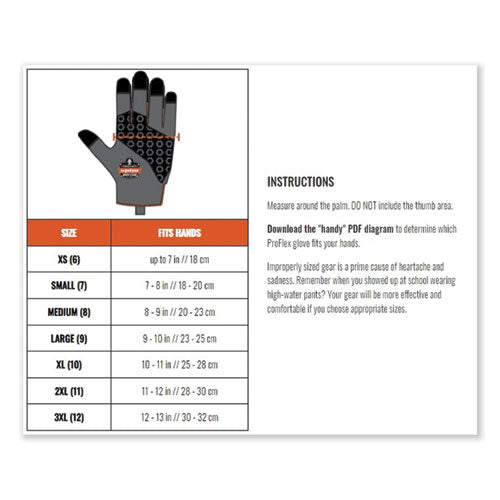 Proflex 910 Half-finger Impact Gloves + Wrist Support, Black, Large, Pair