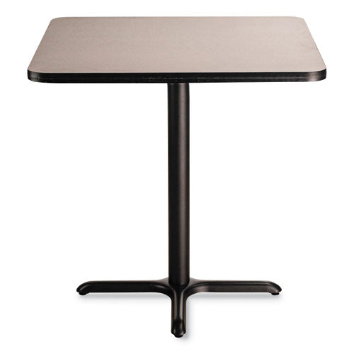 Cafe Table, 36w X 36d X 36h, Square Top/x-base, Gray Nebula Top, Black Base