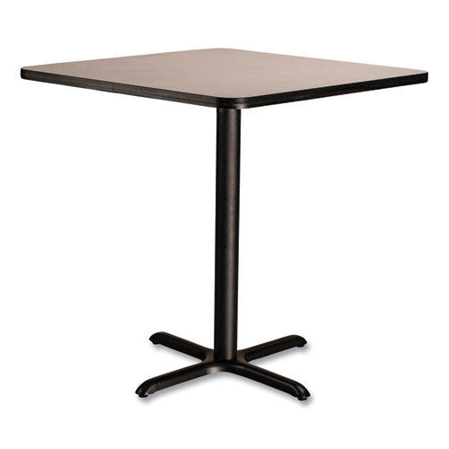 Cafe Table, 36w X 36d X 36h, Square Top/x-base, Gray Nebula Top, Black Base